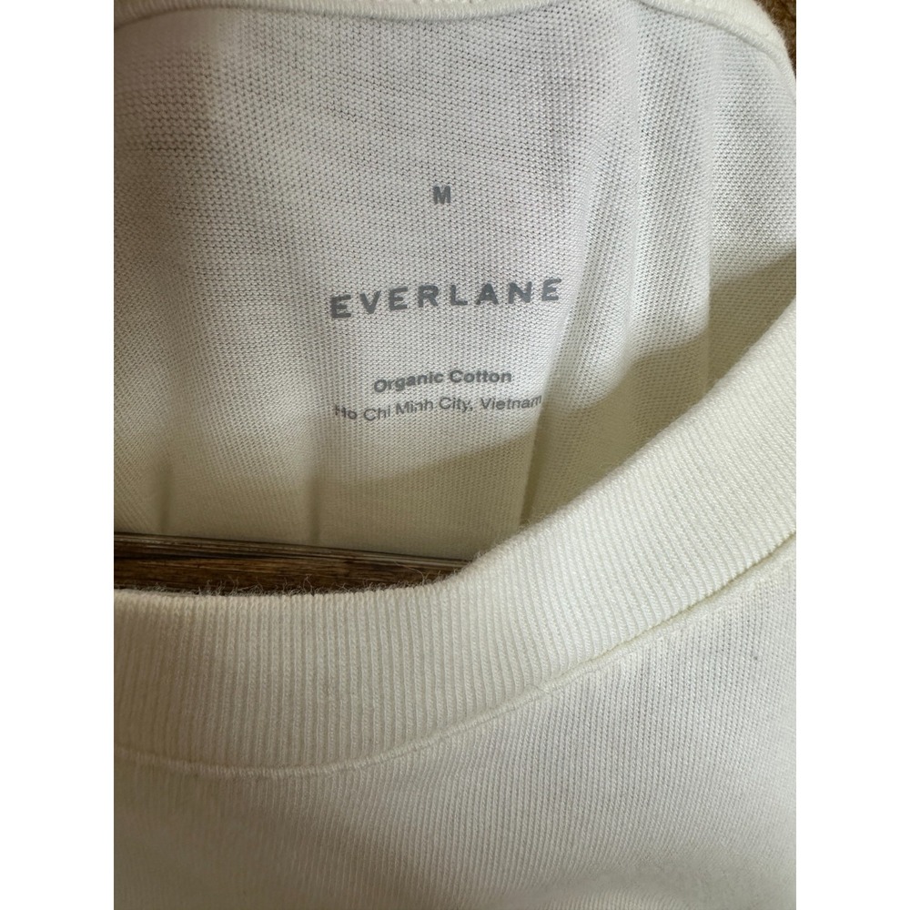 Everlane Organic Cotton Sleeveless Shirt Dress Cream Medium Side Slit Minimalist - Picture 9 of 12